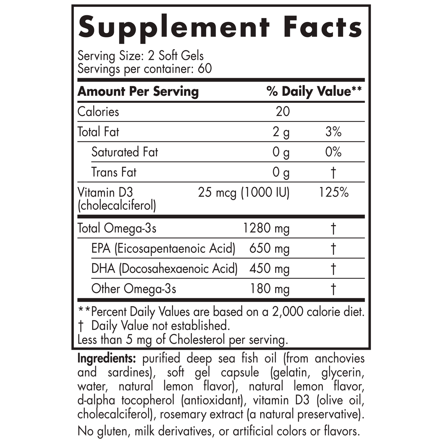 ProOmega-D Lemon 1000 mg 120 gels Curated Wellness