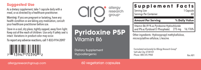 Pyridoxine P5P 275 mg 60 vegcap Curated Wellness