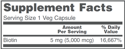 Biotin 5000 mcg  Curated Wellness