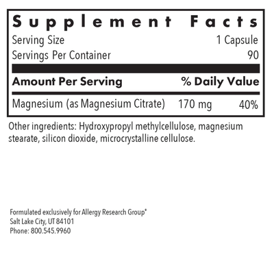 Magnesium Citrate 170 mg 90 caps Curated Wellness