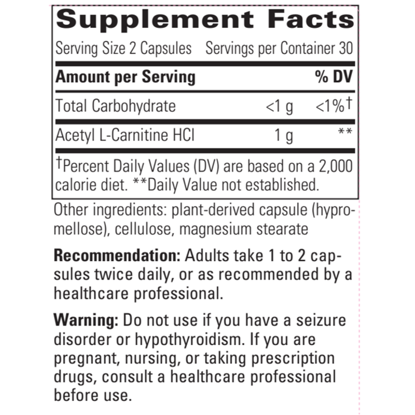 Acetyl L-Carnitine 60 caps Curated Wellness