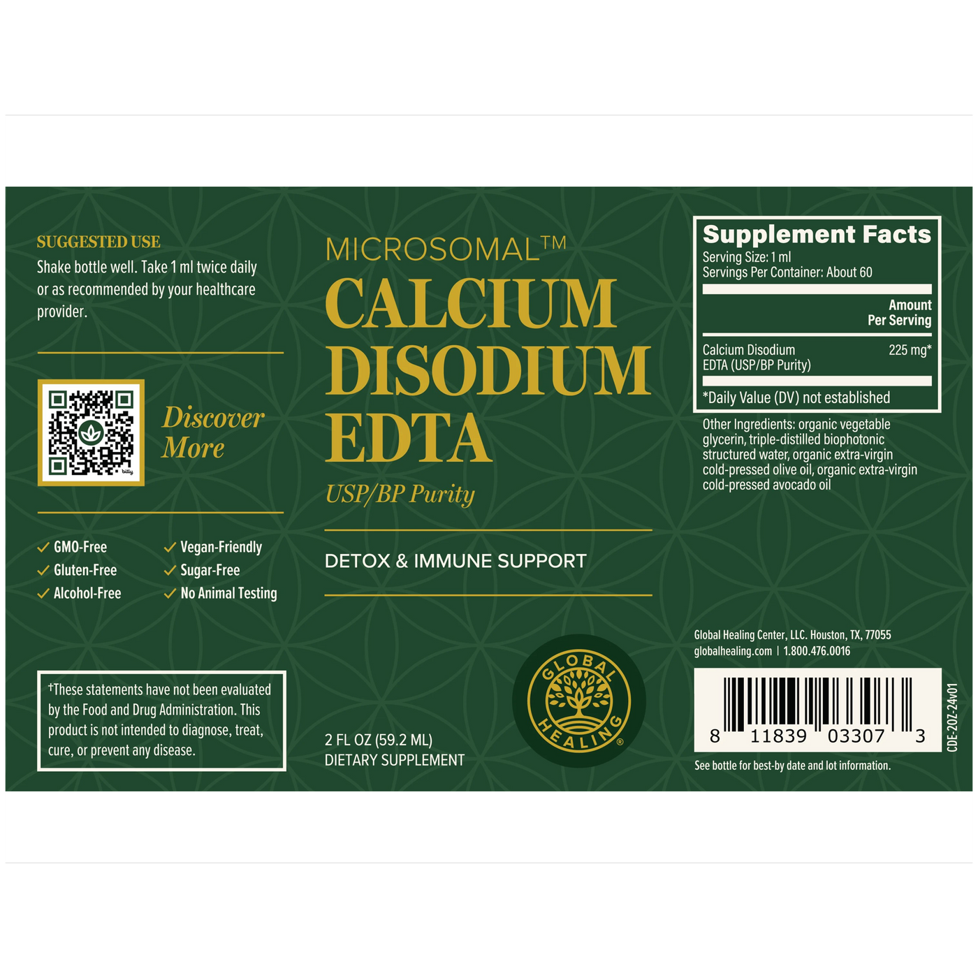 Calcium Disodium EDTA 2oz Curated Wellness