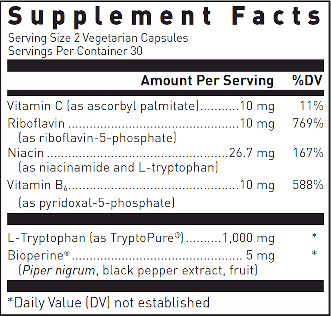 L-Tryptophan 60 vcaps Curated Wellness