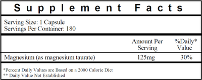 Magnesium Taurate 125 mg 180 caps Curated Wellness