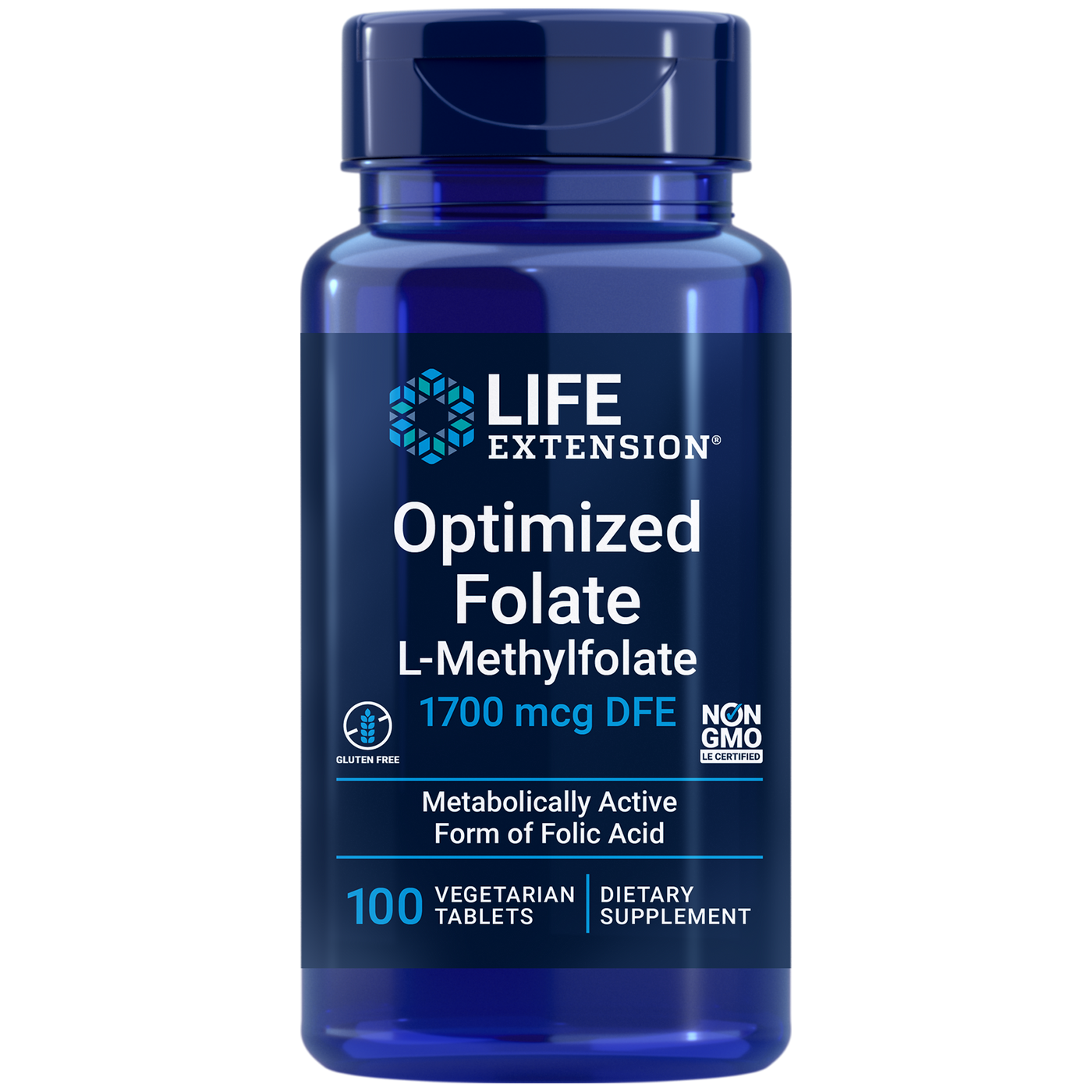 Optimized Folate 1700 mcg 100 tabs Curated Wellness