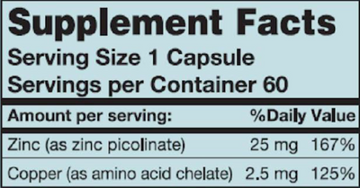 Zinc Picolinate Plus 25mg  Curated Wellness