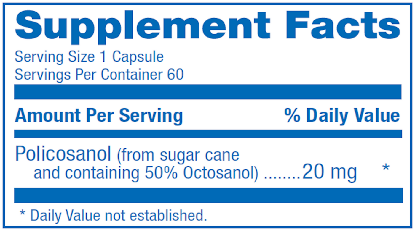 Policosanol 20 mg 60 vegcaps Curated Wellness