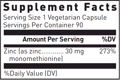 Opti-Zinc 30 mg 90 vcaps Curated Wellness