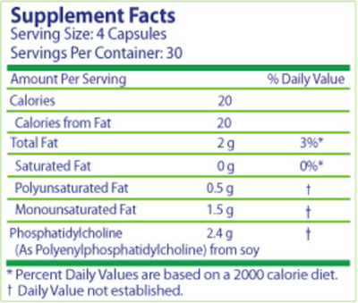 PhosChol 600 mg Vegetarian 120 caps Curated Wellness