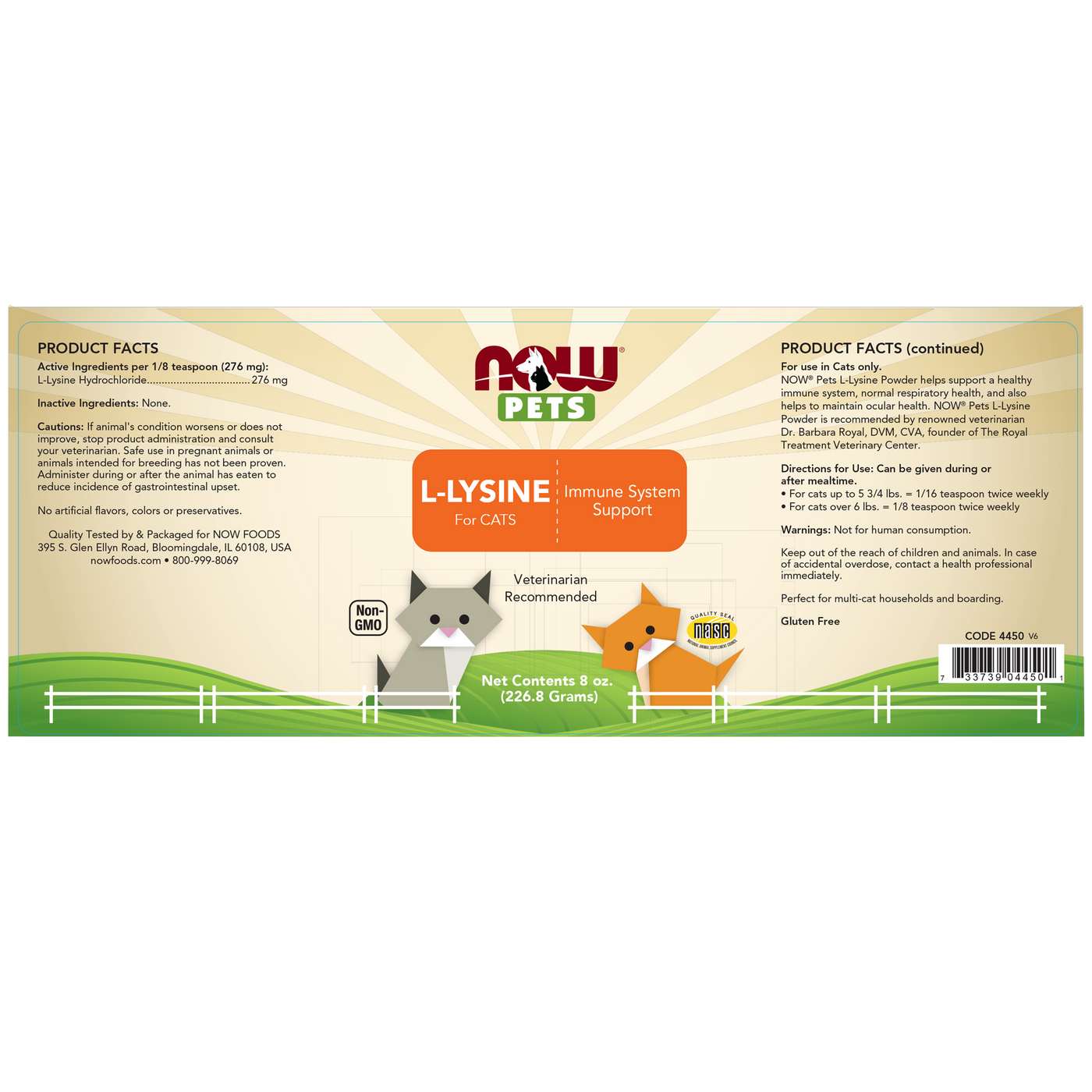 Pets L-Lysine Powder (Cats)  Curated Wellness