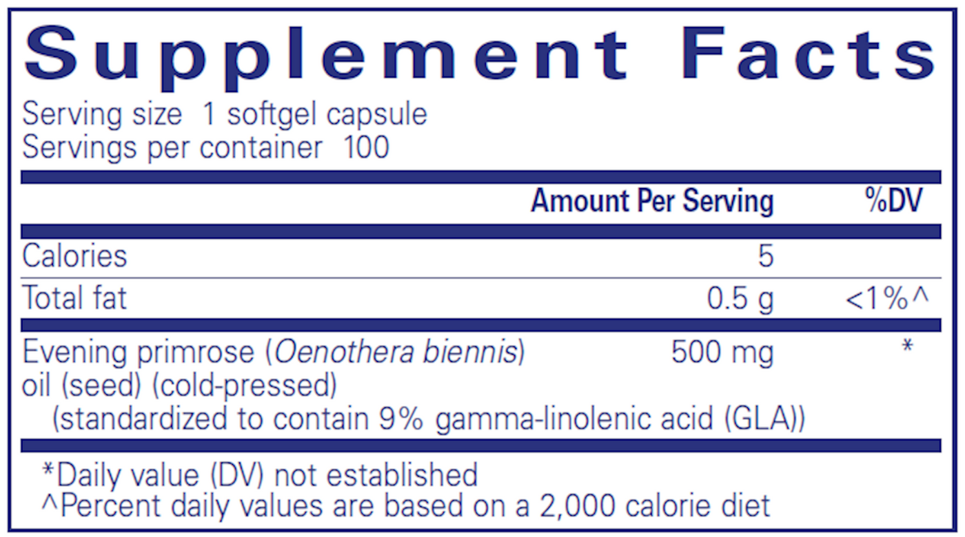 E.P.O. (evening primrose oil) 100 gels Curated Wellness
