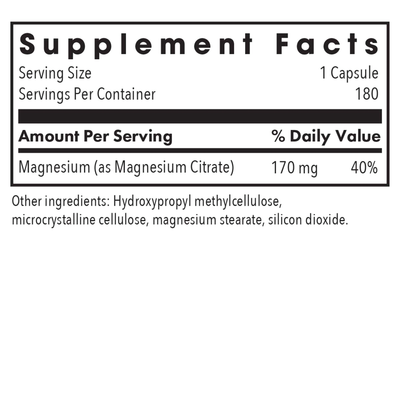 Magnesium Citrate 180 vecaps Curated Wellness