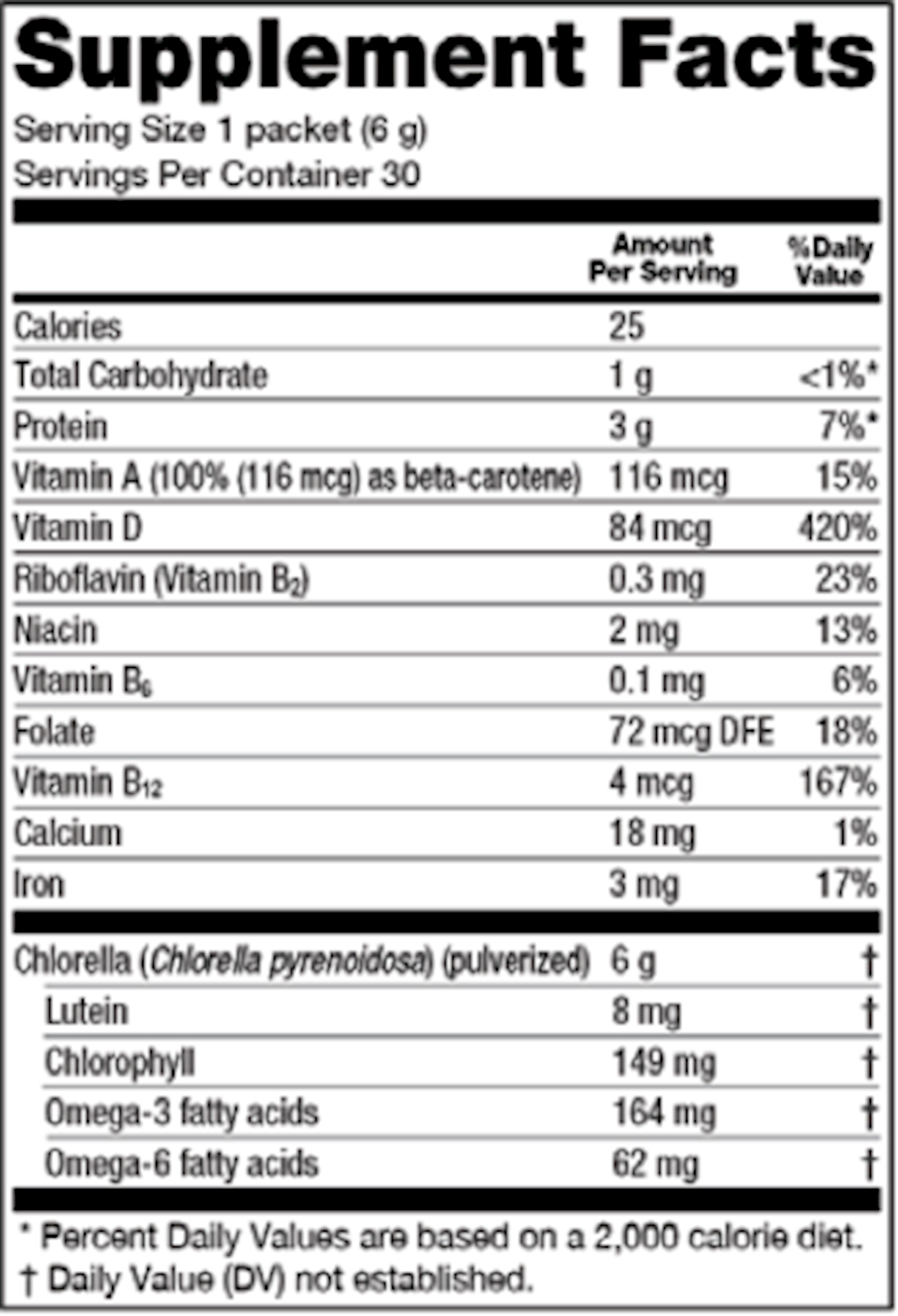 Sun Chlorella Powder 30 packets Curated Wellness