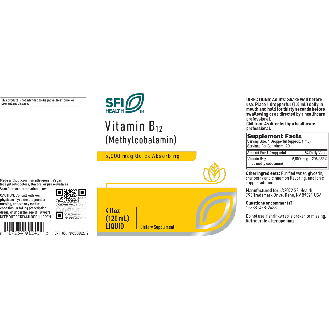 Vitamin B12 (Methycobalamin) 4oz Curated Wellness