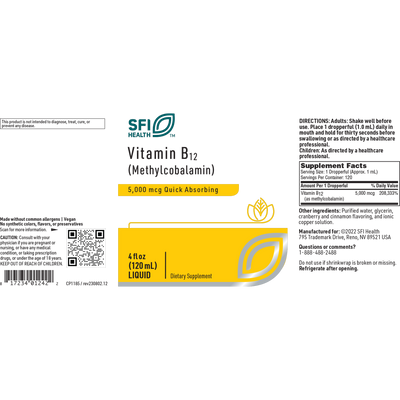 Vitamin B12 (Methycobalamin) 4oz Curated Wellness