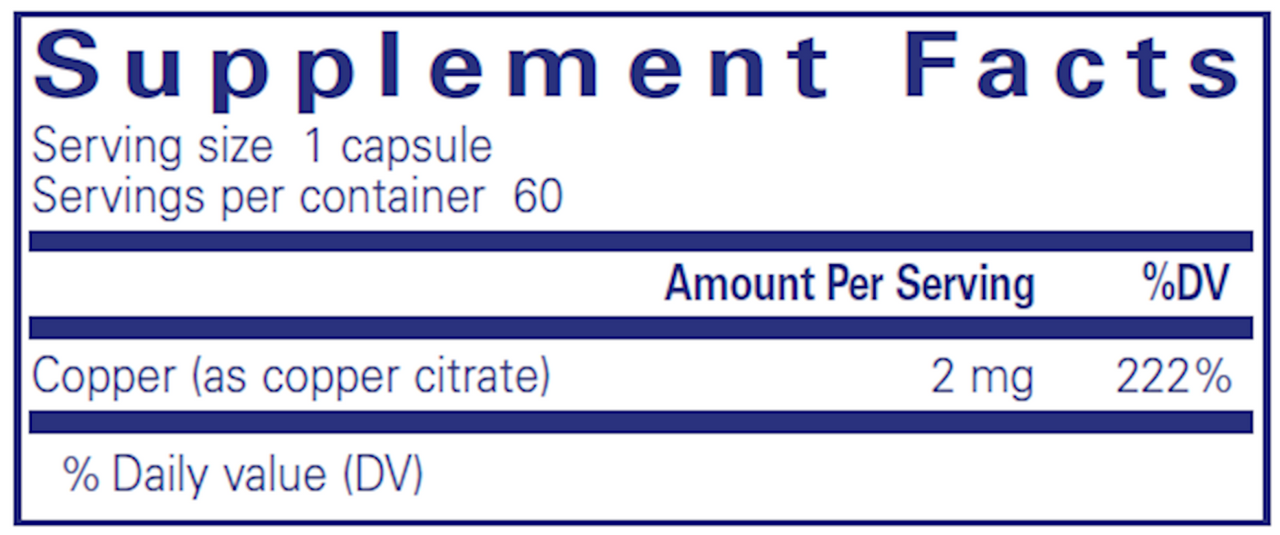 Copper (citrate) 60 vcaps Curated Wellness