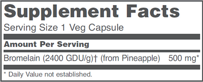 Bromelain 2400 GDU/g 500 mg 90 vcaps Curated Wellness