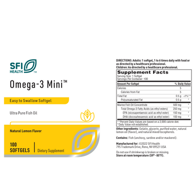 Omega-3 Mini Fish Oil 100 gels Curated Wellness