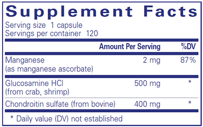 Glucosamine Chondroitin w/Manga 120vcaps Curated Wellness