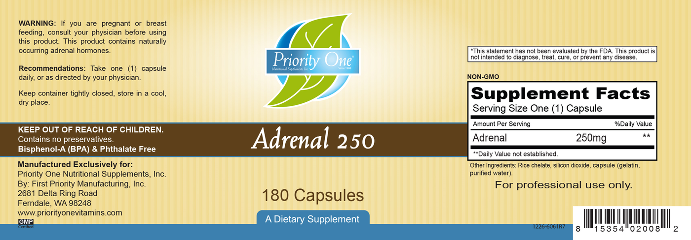 Adrenal 250 mg  Curated Wellness