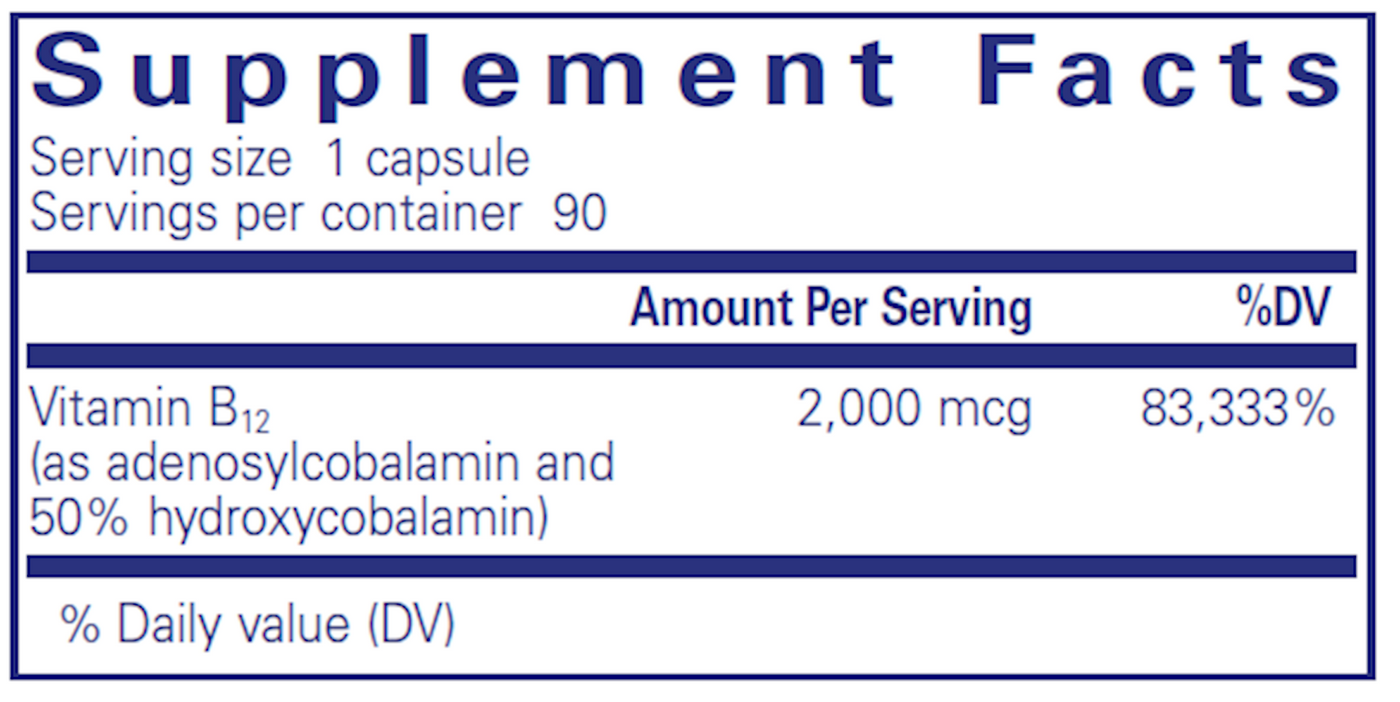 Adenosyl/Hydroxy B12 90 caps Curated Wellness