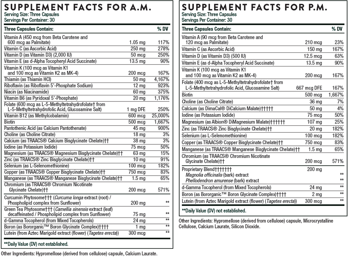 Multi-Vitamin Elite A.M. P.M NSF 1 kit Curated Wellness