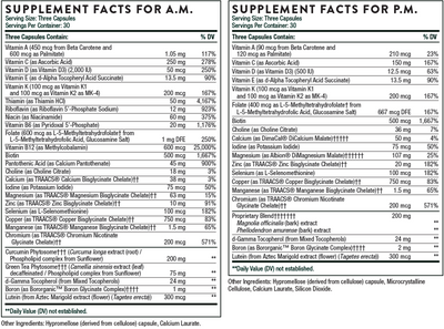 Multi-Vitamin Elite A.M. P.M NSF 1 kit Curated Wellness