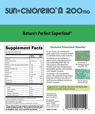 Sun Chlorella Econ 1500 Tabs 200mg Curated Wellness