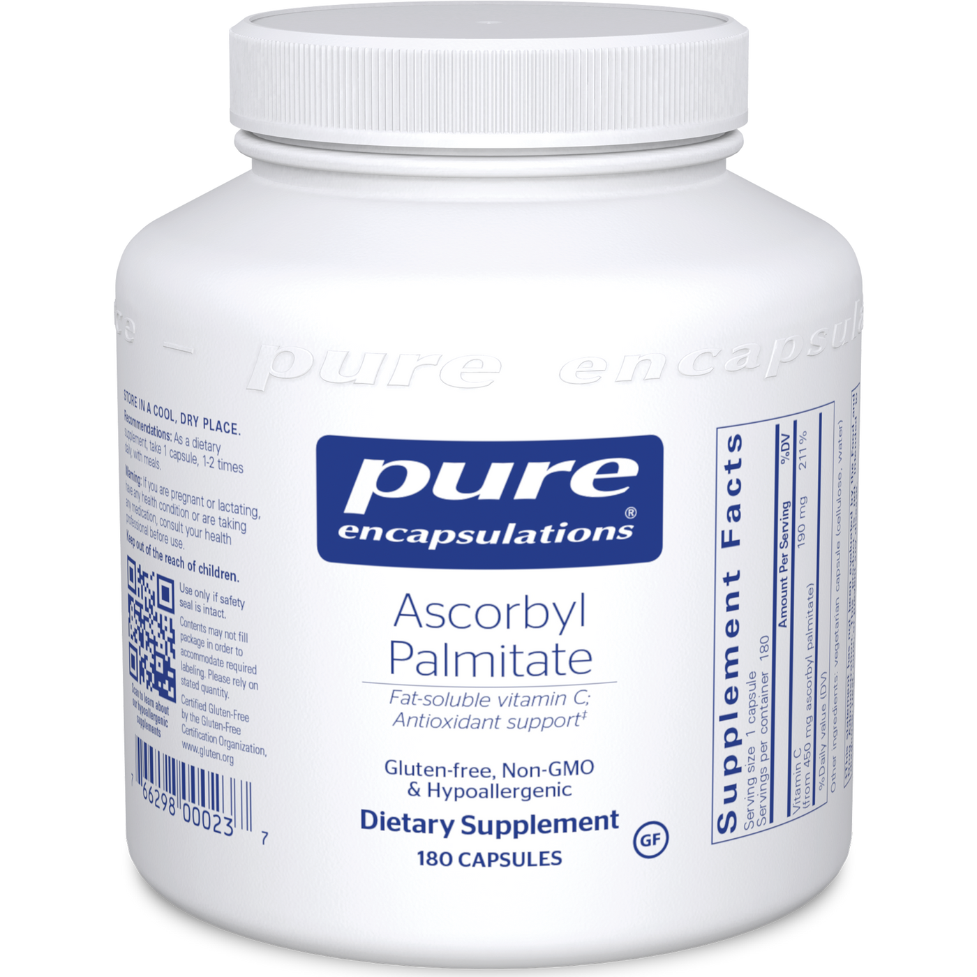 Ascorbyl Palmitate 450 mg 180 vegcap Curated Wellness