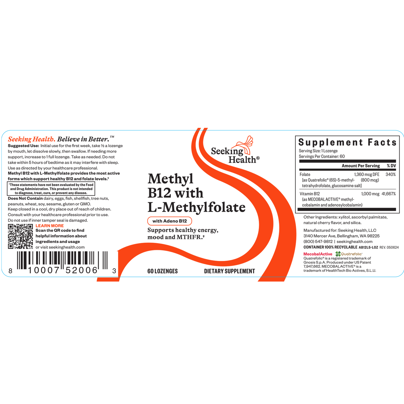 Methyl B12 with L-Methylfolate  Curated Wellness