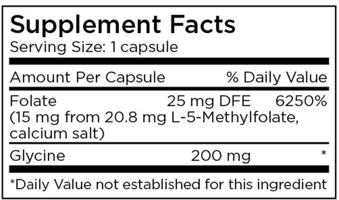 L-Methylfolate 15 mg 60 caps Curated Wellness