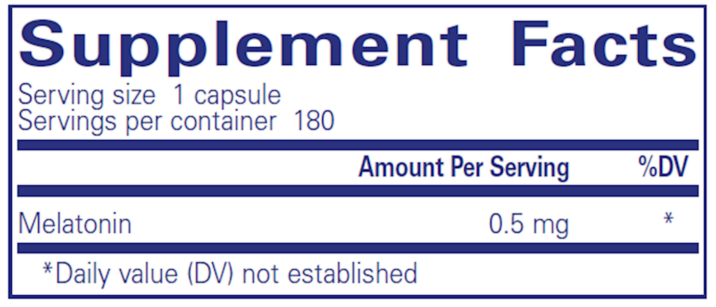 Melatonin 0.5 mg 180 vcaps Curated Wellness