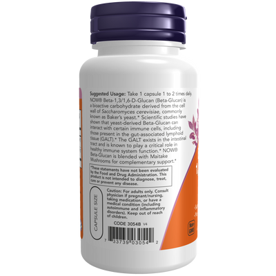 Beta-1,3/1,6 -D-Glucan 100 mg 90 vcaps Curated Wellness