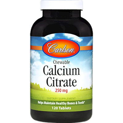Chewable Calcium Citrate 250 mg 120 tabs Curated Wellness