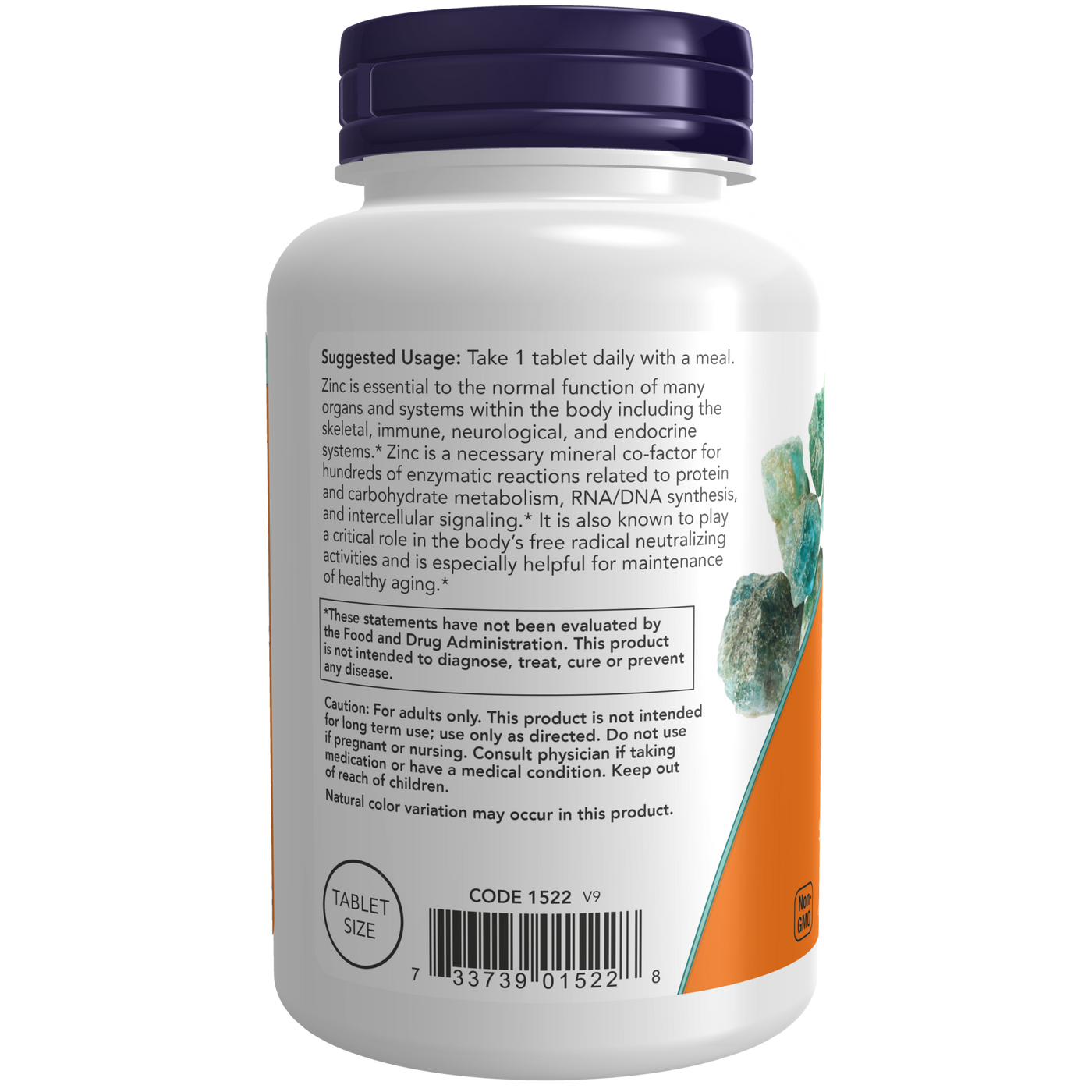 Zinc 50 mg 250 tabs Curated Wellness