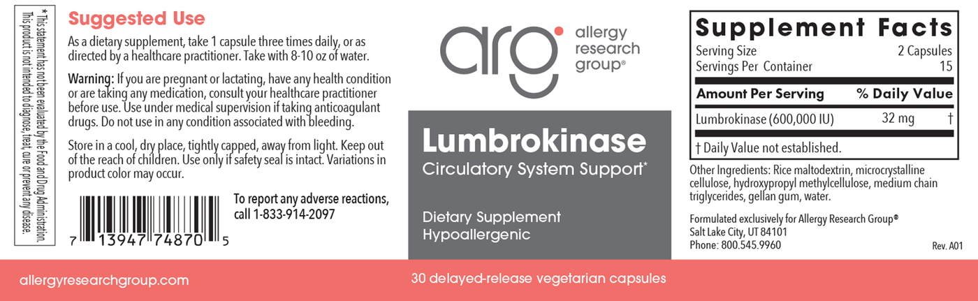 Lumbrokinase 30 dr caps Curated Wellness