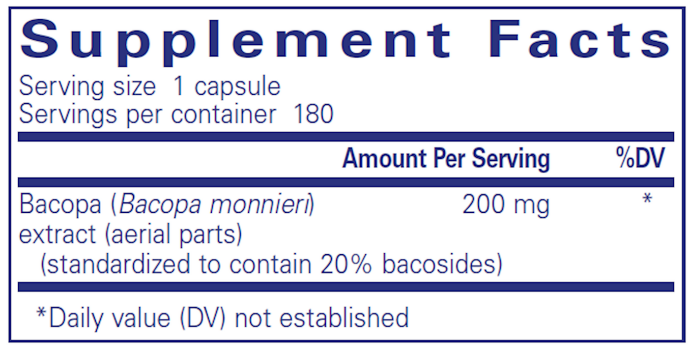 Bacopa Monnieri 200 mg 180 vcaps Curated Wellness