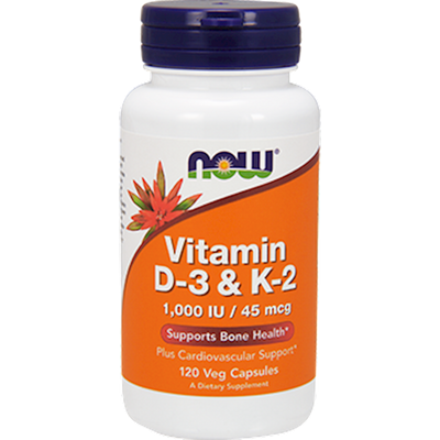 Vitamin D-3&K-2 1000 IU/45 mcg 120 vcap Curated Wellness