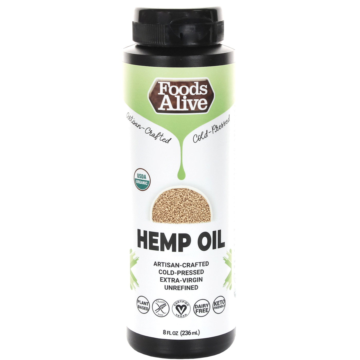 Hemp Seed Oil Organic 8 fl oz Curated Wellness