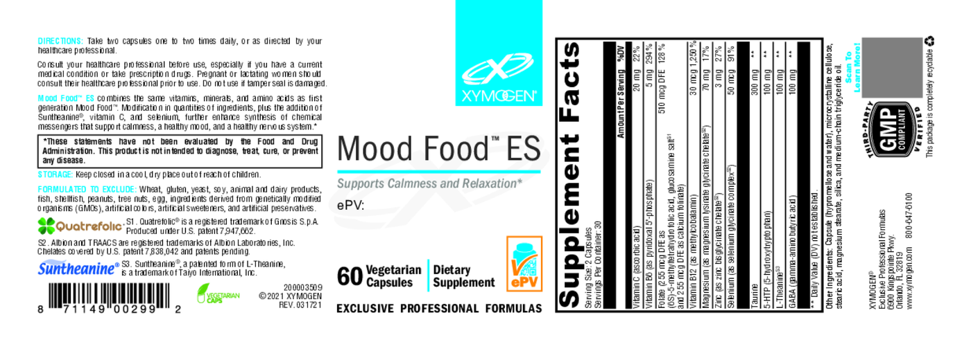 Mood Food ES 60 Capsules Curated Wellness