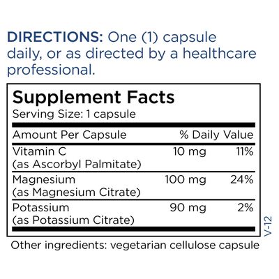 Potassium/Magnesium Citrate 250 caps Curated Wellness