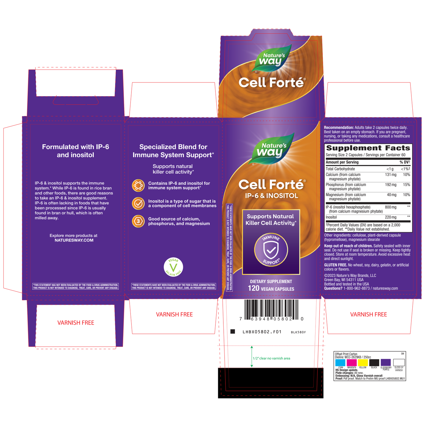 Cell Forté IP-6 & Inositol 120 vcaps Curated Wellness