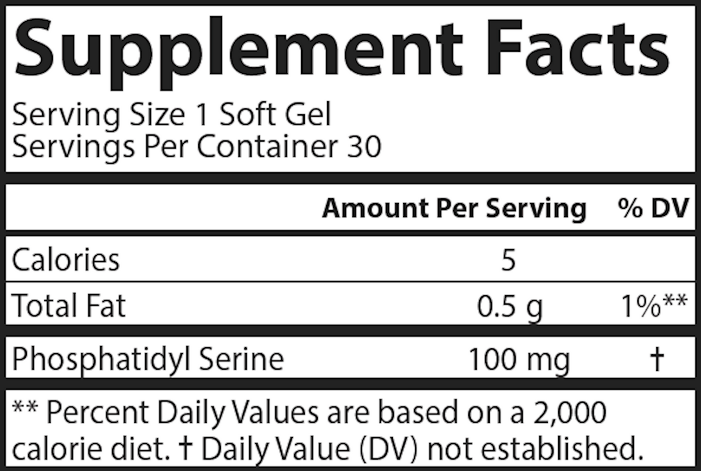 Phosphatidyl Serine 100 mg 30 gels Curated Wellness