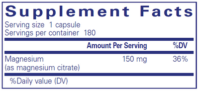 Magnesium (citrate) 150 mg 180 vcaps Curated Wellness