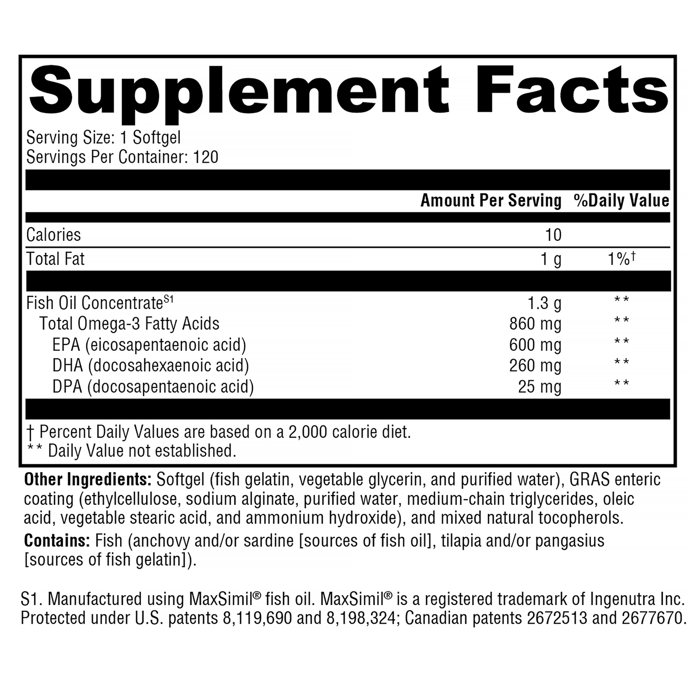 Omega MonoPure 1300 EC 120 Softgels Curated Wellness