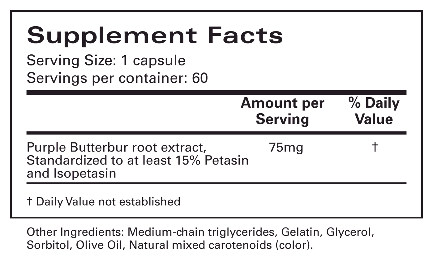 Petadolex 75 mg 60 gels Curated Wellness