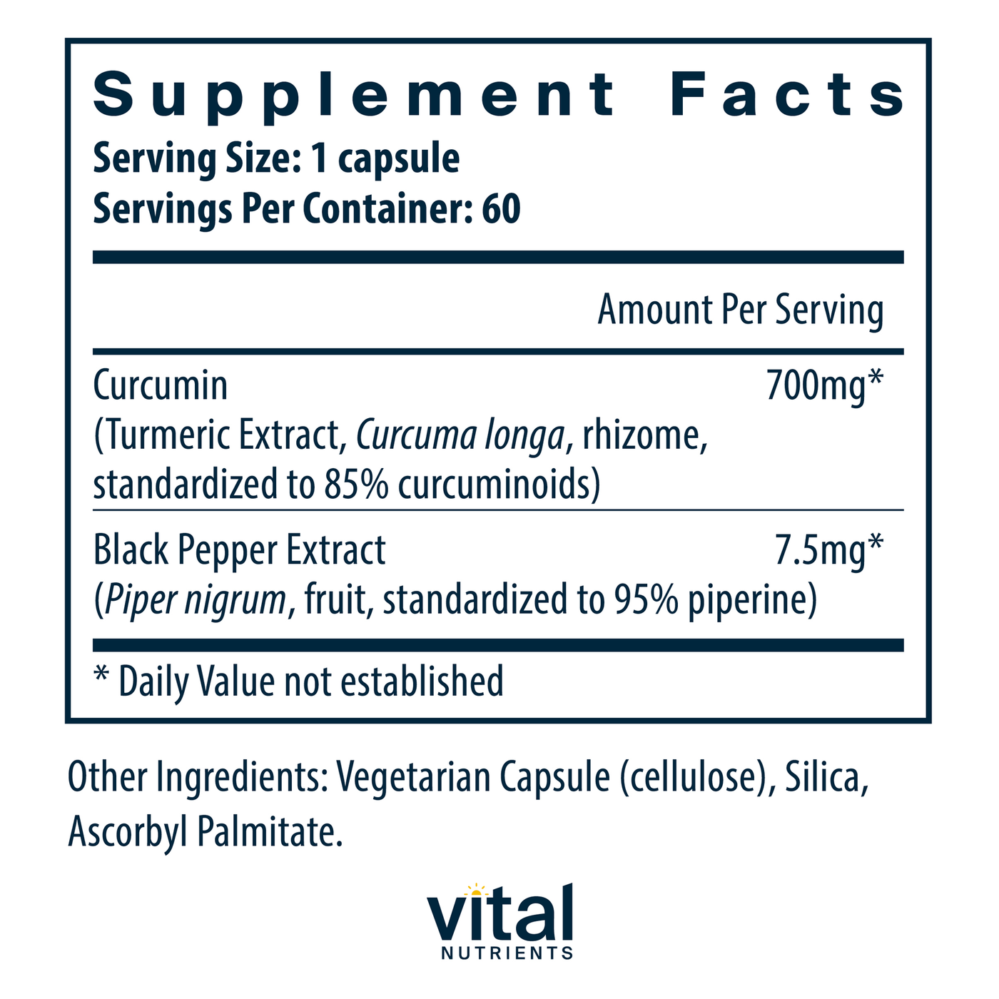 Curcumin Extract 700mg 60c Curated Wellness