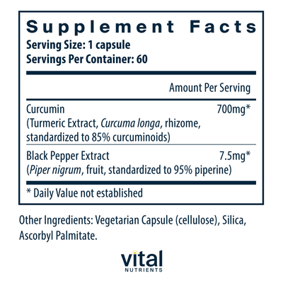 Curcumin Extract 700mg 60c Curated Wellness