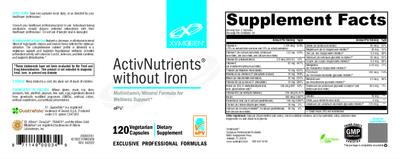 ActivNutrients without Iron 120c Curated Wellness