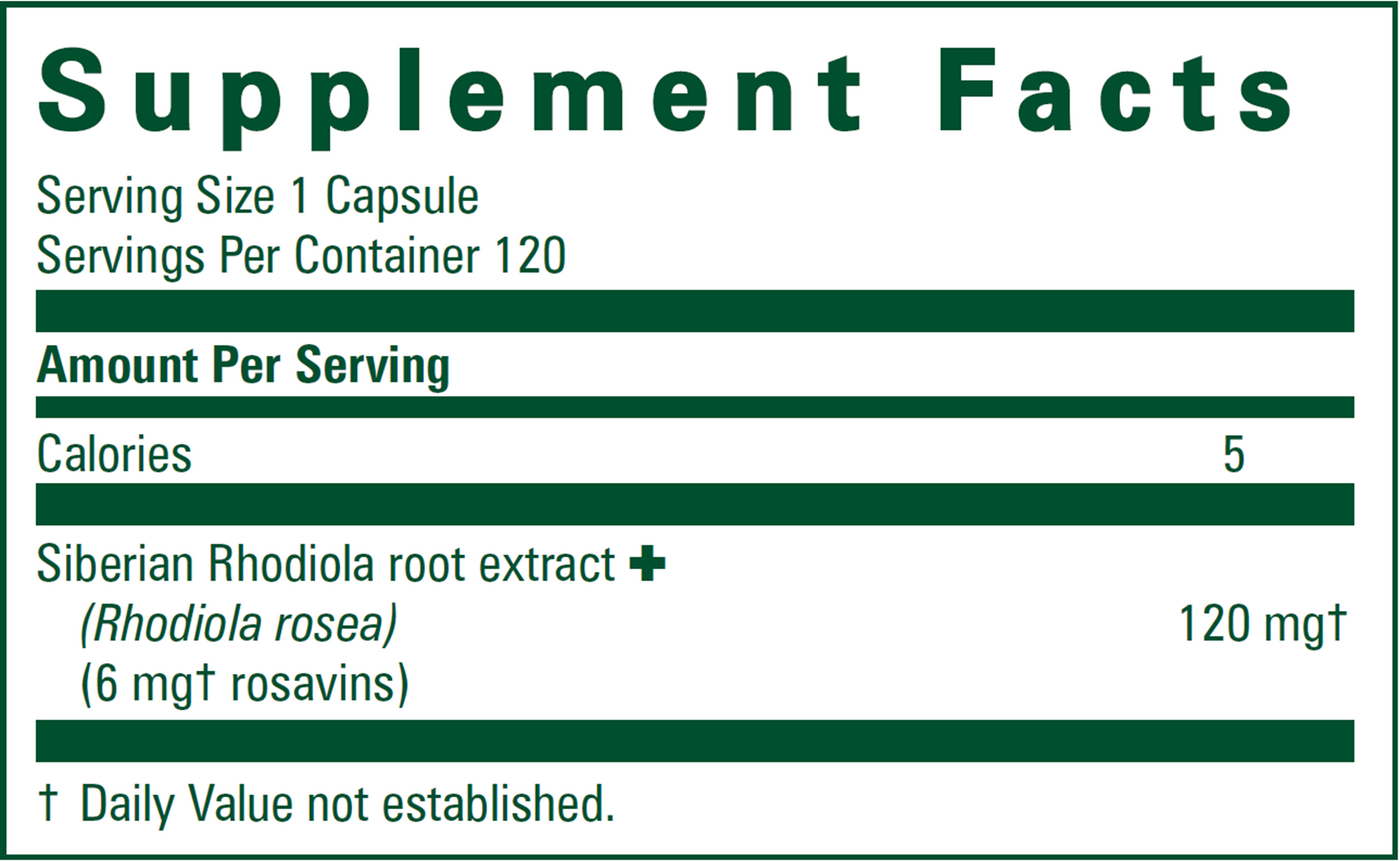 Rhodiola Rosea 120 caps Curated Wellness